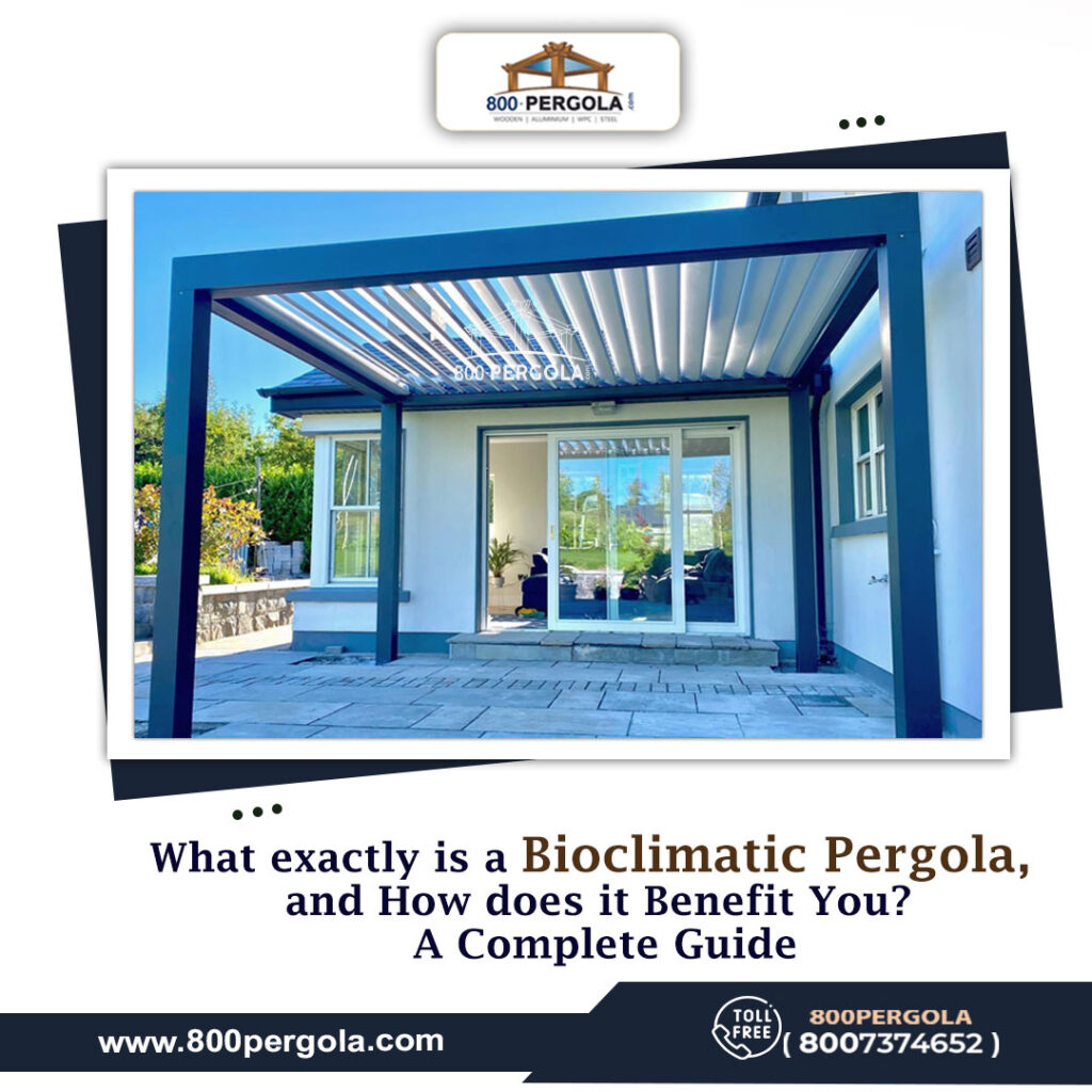 Explore the advantages of Bioclimatic Pergolas for your outdoor area. Experience temperature control, enhanced comfort, and energy efficiency with 800Pergola in Dubai.